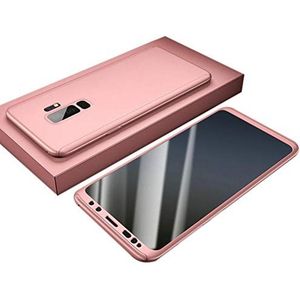 Hoesje voor Samsung Galaxy S7/S7e/S8/S8 plus/S9/S9plus/S10 Plus/note 7 8 9 10, 360° Full Body Hard Case+Screen Protector, roze