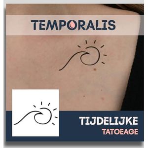 Golf tattoo – Temporalis® | Tijdelijke tatoeages voor vrouwen & mannen – Nep tattoo vegan & waterbestendig – EU-cosmetica – Blijft 1-2 weken [ Tatoeage Golf met Zon ]