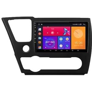 Android 13 Autoradio 9 inch Touch scherm dubbele Din auto stereo voor Honda Civic 4d9 2013-2016 met Bluetooth/FM radio/wifi/USB/stuurwielbediening/GPS(8 Core 8+256G)