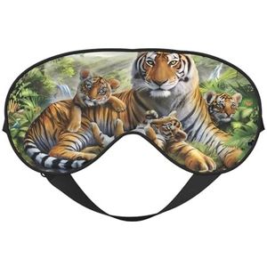 Jungle Tijgers Cub Unisex Elastische Verstelbare Gesp Ontwerp Verduisterend Slaap Oogmasker voor Thuis Reizen Yoga Kantoor Nap