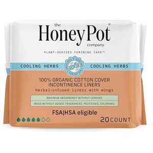 The Honey Pot Company, Kruiden doordrenkt katoen incontinentie voeringen met vleugels, 20 Count