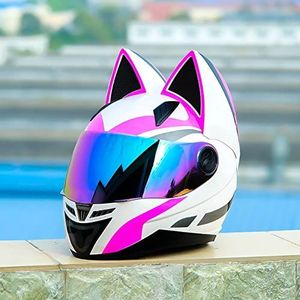 Motorhelm, DOT/ECE-gecertificeerde zonneklep for jongeren, volwassenen, mannen en vrouwen, alle seizoenen D, XXL = 60-61 cm(I,XL=5859cm)