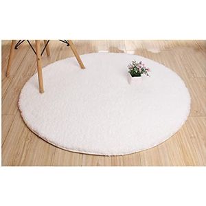 Badmat Rond Berber Fleece Tapijt Woonkamer Slaapkamer Zacht en comfortabel Mat 140cm In Diameter Wit