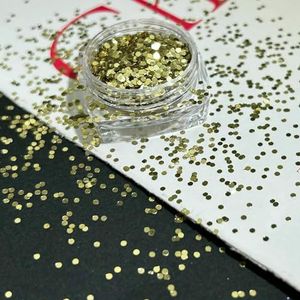 1 doos glanzende mini-ster glitter dunne maan passende nagelaccessoires handgemaakte draagbare nagelmaterialen decoratie-cirkelvormig (goud)