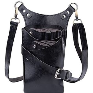 Mfzifya Kappersgereedschapsset, schaartas, professionele kappersgereedschapsset, voor het opbergen van scharen, kammen, krulkammen, clips en meer.QG-YZ-Zwart)