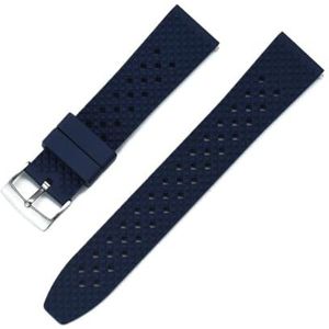22 mm 20 mm riem geschikt for Samsung Galaxy Watch3 46 mm Gear S3 Frontier geschikt for Amazfit Bip Active2 armband FKM rubberen band geschikt for Huawei horloge Gt(Color:Blue,Size:18mm)