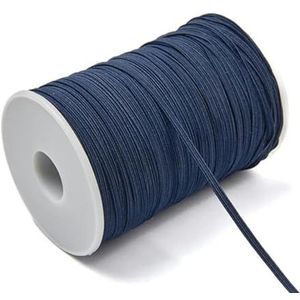 3mm 6mm Naai-elastiek Kleurrijke hoge elastische rubberen band voor kleding Tailleband Stretchtouw Haarelastisch lint 5y-navy-3mm 5yards