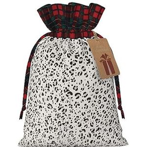 Luipaardprint Herbruikbare Gift Bag-Trekkoord Kerst Gift Bag, Perfect Voor Feestelijke Seizoenen, Kunst & Craft Tas