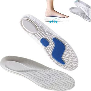 BounceBoost Insoles - Shock Absorption Insoles Arch Support Inserts - Running Shoes Replacement Insoles for Men Women (43-44,White)