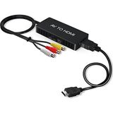 RCA to HDMI Converter, AV to HDMI Converter, 1080P Mini Composite to HDMI Adapter, Support PAL/NTSC for PC, Laptop, TV, WII, PS1, PS2, PS3, STB, VHS, VCR, Blue-Ray DVD Players
