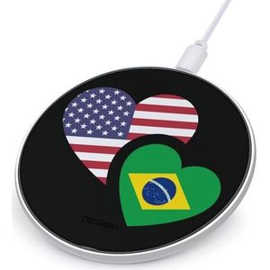 Brazilië Amerikaanse vlag schattige oplader Pad 10W ronde snel opladen standaard met USB-kabel