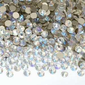 SS3-SS30 Kristallen Strass Steentjes Platte Achterkant Glas Niet-Hotfix Strass Steentjes Decoraties Glitter Steentjes Nail Art Accessoire-Blauw Maanlicht-SS10 1440 STUKS