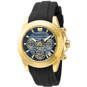 TechnoMarine Vrouwen Analoge Quartz Horloge Met Siliconen Band TM-219043, Zwart, Quartz Horloge