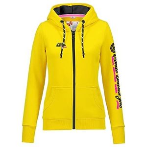 M.Conte Sweatshirt met capuchon voor dames, zwart, roze met capuchon, geel, XL