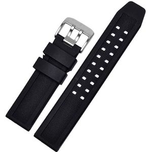 Jeniko Duiksporthorlogeband Compatibel Met Luminox Horloge 3051 7251 3050 1820 7251 3051 Siliconen Rubberen Horlogeband 20 Mm 22 Mm 23 Mm(Color:Black-Silver,Size:20mm)