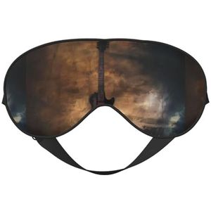 Muzikale Gitaar Unisex Elastische Verstelbare Gesp Ontwerp Verduisterend Slaap Oogmasker voor Thuis Reizen Yoga Kantoor Nap
