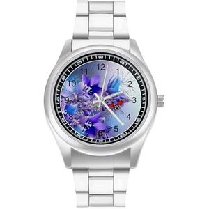 Paarse Bloem Lieveheersbeestje Klassieke Heren Horloges Voor Vrouwen Casual Mode Zakelijke Jurk Horloge Geschenken