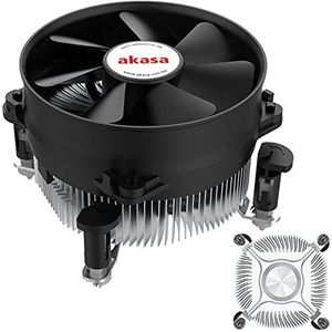 Akasa Aluminium Core Value CPU Cooler | Low Noise PWM Fan | TDP 77W | Aluminium Heatsink | 92mm Quiet Fan | Easy Installation | Designed for Intel LGA775, LGA115x, LGA1200 | AK-CC7108EP01