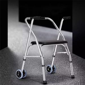 Inklapbare walker, staande revalidatie van oudere rolling Upright walker, draagbare medische loophulp, in hoogte verstelbaar, voor oudere wandelingen, mobiliteit hulp