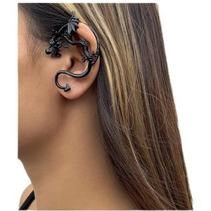 Oorclips Punk Fairy Ear Cuff Earring Dark Elf Ear Clip Geen Piercing Oorbellen for Dames Zilveren Kleur Goth Halloween Earbuff Sieraden Party Oorbellen (Style : 10)