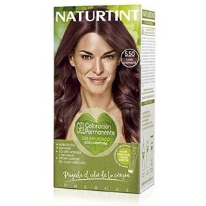 NATURTINT Biobased, Ammoniavrije kleuring, 5.5 Sprankelend Mahonie, 100% grijsdekking, Plantaardige ingrediënten, Natuurlijke en langhoudende kleur, 170 ml