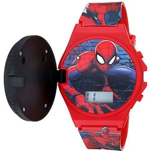 Accutime Kids Marvel Spider-Man Digitaal Quartz Plastic Horloge voor Jongens & Meisjes met LCD-display, Rood, Modern