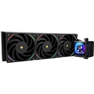 Thermalright Elite Vision 360 ARGB BLACK CPU AIO koeler, IPS LCD-scherm met 320 x 320 resolutie, voor AM5 en Intel 1700/1851, high-performance CPU watergekoeld met 2,73 inch afneembaar display met