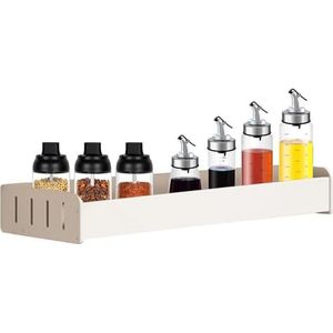 Kruidenrekjes voor aan de muur - Witte kruidenorganizer voor muur | Kruidenplank voor kast, aanrecht, voorraadkast, kast of deur, keukenopslag, eenvoudige installatie Founcy