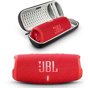 JBL Charge 5- Draagbare Bluetooth-luidspreker met Megen Hardshell Travel Case met IP67 Waterdicht en USB Charge Out (Rood)