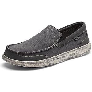 Canvas schoenen heren slip op loafers pomp casual flats rijden schoenen lichtgewicht comfortabele boot schoenen werkschoenen,Grey-45