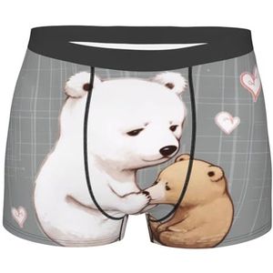 BKTRAVERPT White Bear Brown Bear - Boxershorts voor heren - Comfort Fit boxershort met zachte stof, stretch en ademend vermogen - nieuw ondergoed voor heren, 3 D Grafisch, XXL