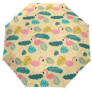 Tropische zomer Flamingo Exotische Paraplu Automatische Auto Open Dicht Reizen Zon Blokkeren Winddichte Paraplu's voor Vrouwen Mannen