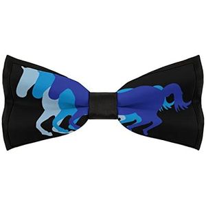 Blauw Retro Paard Silhouet Elegante Strikjes Voor Mannen Verstelbare Pre-Gebonden Vlinderdas Stropdassen Voor Business Dagelijks Party