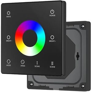 Afstandsbediening touchscreen voor wandmontage DC12V-24V CCT/RGB/RGBW/dimmer voor RGB-ledstrips (1-zone TW4-B RGBW)