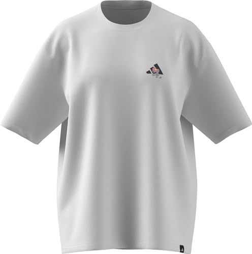 adidas Mujer SOFT SIDE OVERSIZED GRAPHIC T-SHIRT, white, XXL
