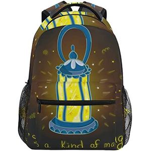 Lichtgeel bruin magische schouder rugzak student boekentassen voor reizen kind meisjes jongens