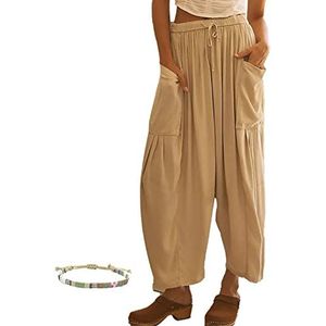 Quinn - Cargo Broek - Abrikoos - Plus Size - Harem Stijl