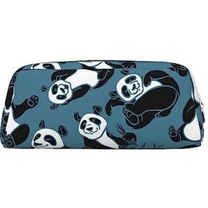 Grappige Panda Gedrukt Cosmetische Tas voor Vrouwen Schattige Ruime Make-up Zakken Reizen Waterbestendig Toilettas, Zilver, Eén maat