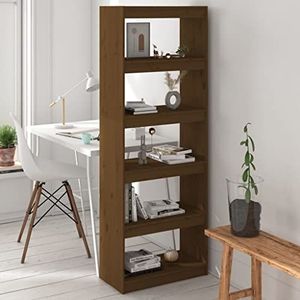 CBLDF Boekenkast/kamerverdeler honingbruin 60x30x167,5 cm houten grenen meubels