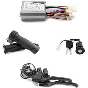 L-faster 24V 36V 350W Geborstelde Motor Controller Kit met Sleutel Schakelaar Gashendel Aluminium Remhendel voor Elektrische Scooter Fiets Motor (Remhendel Gasklem, 36V 350W)