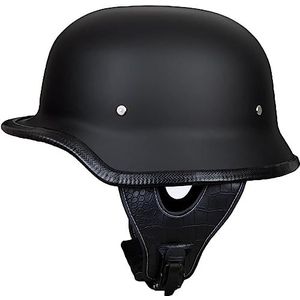 Duitse Halve Motorhelm ECE Goedgekeurd - Cruiser Chopper Scooter Bromfiets Helm Voor Mannen - Half Shell B.,M