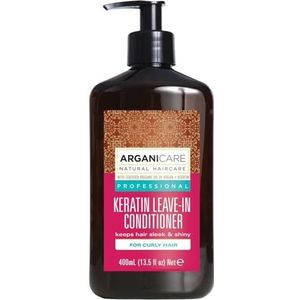 Arganicare | Keratine Range | NO-RINSE DEFINITIE BEHANDELING | Met Organische Keratine | Verzacht en herdefinieert je krullen | Herstelt vitaliteit | Hoge hydratatie | Krullend haar | 400ml