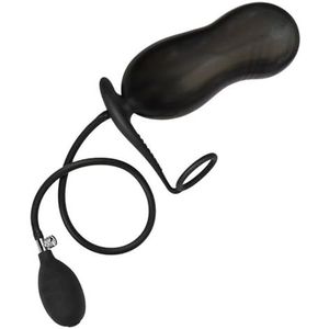 WEETVRI BDSM Opblaasbare Anale Plug met Penisring, Verstelbare Butt Plug Anale Ballen Siliconen Anale Dildo Vagina Anus Dilatator Stimulatie Butt Plug Seksspeeltje for Dames Mannen