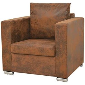 vidaXL Fauteuil kunstsuède bruin