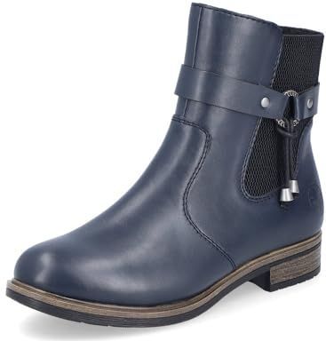 Rieker - Winterlaarsjes - Donkerblauw/Zwart - Kuitlaarzen - Blokhak - Ritssluiting