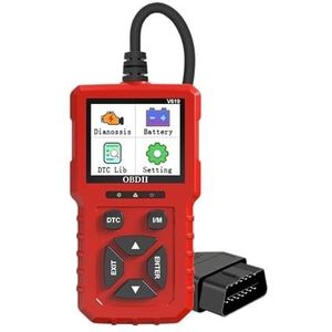 Diagnose van Autostoringen， V619 Auto OBD2 Diagnosetool s voertuiginformatie Codelezer Meertali scanner Batterijtester Contror motorsysteem(Rosso)