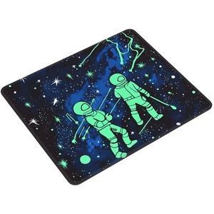 Glow in the Dark Print muismat met antislip rubberen basis computer muismat leuke muismat voor kantoor thuis 21 x 26 cm