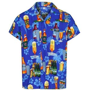 REDSTAR Hawaiiaanse shirts voor heren, grappige shirts met korte mouwen, Hawaiiaanse verkleedjurk, Hawaïaans overhemd, button-down, biershirts voor heren, lelijke shirts voor vrijgezellenfeesten
