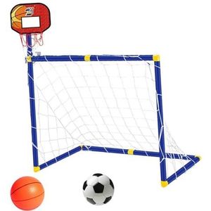 Oshhni Basketbalring met voetbaldoelnet voor kinderen, indoor outdoor sportcentrum voetbaldoel basketbalstandaard, Rood