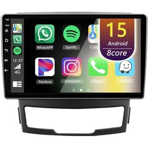 Android Radio voor SsangYong Korando 2010-2013, 9 inch Touchscreen Autoradio met Wireless CarPlay Android Auto Bluetooth WIFI(8Core(6+128GB))